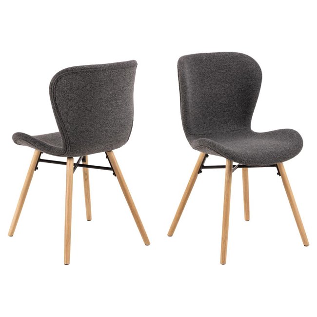 Dining chair Atilde, set of 2 pcs, grey, H82.5x47x53cm, seat height 46.5cm