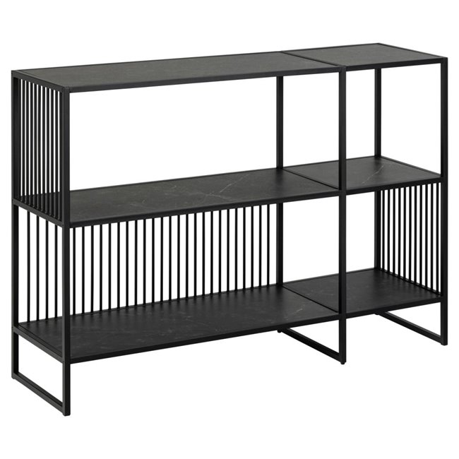 Bookcase Atrington, black, H83x120x35cm 
