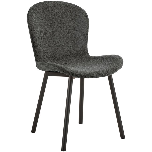 Dining chair Asra, set of 2 pcs, dark grey, H86x50x58cm, seat height 47cm