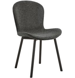 Dining chair Asra, set of 2 pcs, dark grey, H86x50x58cm, seat height 47cm