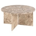 Coffee table Avega, beige marble, H42xD90cm 