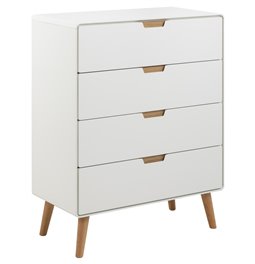 Chest of drawers Alovell, white, H100x80x40cm 