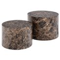 Coffee table set Aice, brown marble look, H40xD58cm 