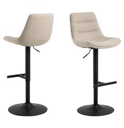 Bar chair Aisa, set of 2 pcs, beige, H95x47x52.5cm, seat height 65-86cm