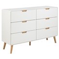 Chest of drawers Alovell, white, H90x135x40cm 