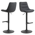 Bar chair Aisa, set of 2 pcs, dark grey, H95x47x52.5cm, seat height 65-86cm