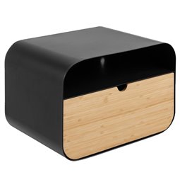 Bedside table Acliet, black, H23x35x25cm 