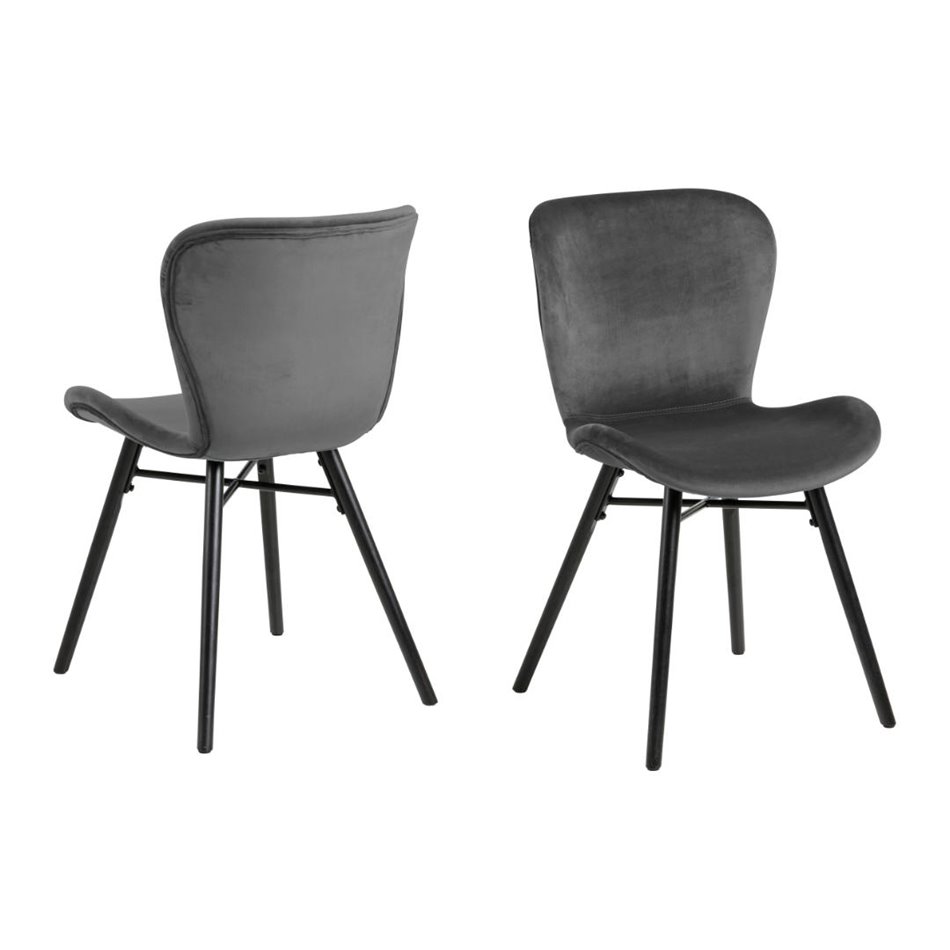 Dining chair Atilde, set of 2 pcs, grey, H82.5x47x53cm, seat height 46.5cm