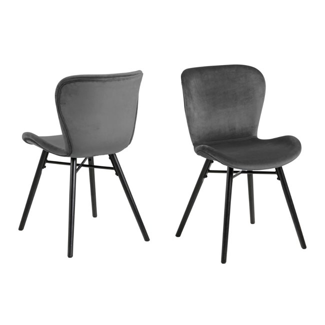 Dining chair Atilde, set of 2 pcs, grey, H82.5x47x53cm, seat height 46.5cm