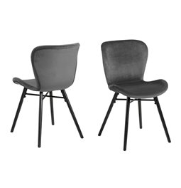 Dining chair Atilde, set of 2 pcs, grey, H82.5x47x53cm, seat height 46.5cm