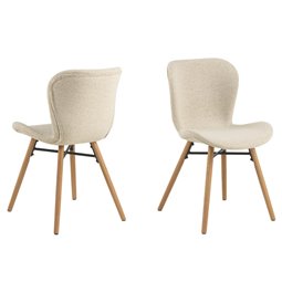 Dining chair Atilde, set of 2 pcs, beige, H82.5x47x53cm, seat height 46.5cm
