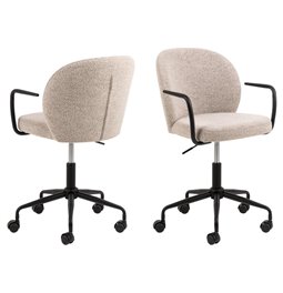 Office chair Atricia, beige, H93.5x59x50cm, seat height 45-55cm