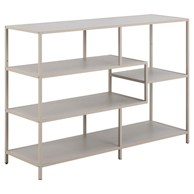 Bookcase Seaford, light grey/beige, H78x114x35cm 