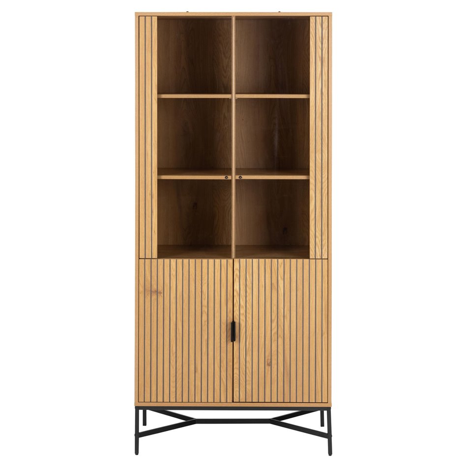 Display cabinet Aipur, natural color, H180x80x40cm 