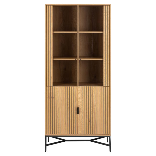 Display cabinet Aipur, natural color, H180x80x40cm 