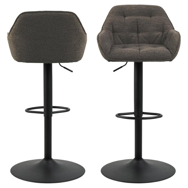 Bar chair Arook, set of 2 pcs, taupe, H109x52x52cm, seat height 63-84cm