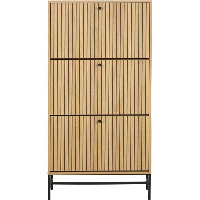 Shoe rack Albany, natural color, H140x72x25cm 