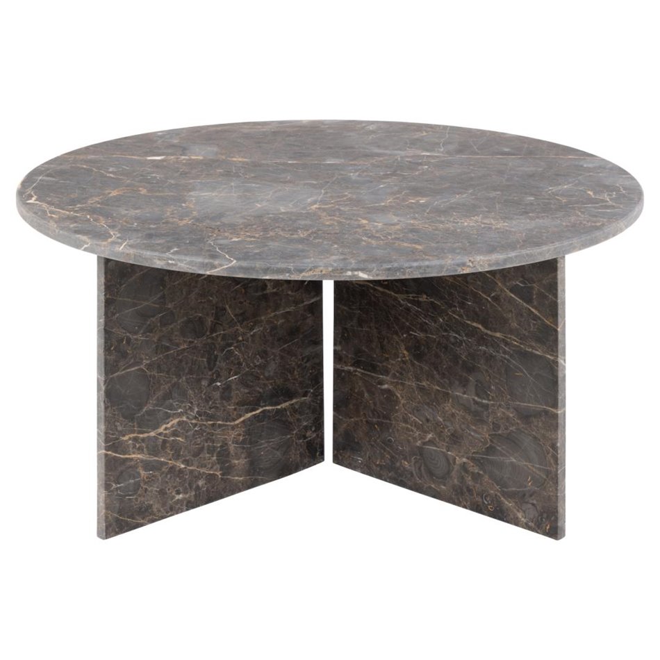 Coffee table Avega, grey marble, H42xD90cm 