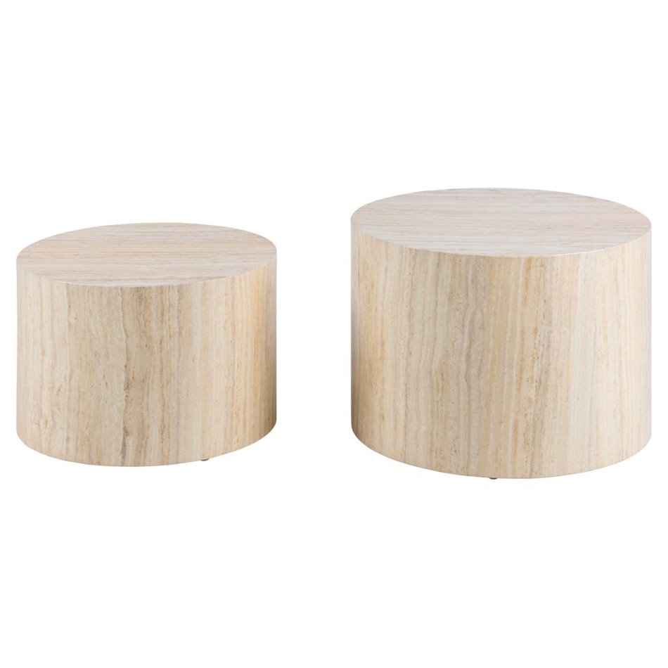 Coffee table set Aice, beige, H40xD58cm 