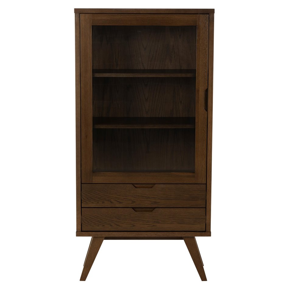 Display cabinet Alina, brown, H145x72x36cm 
