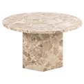 Coffee table Axos, beige marble, H42xD80cm 