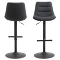Bar chair Aisa, set of 2 pcs, dark grey, H95x47x52.5cm, seat height 65-86cm