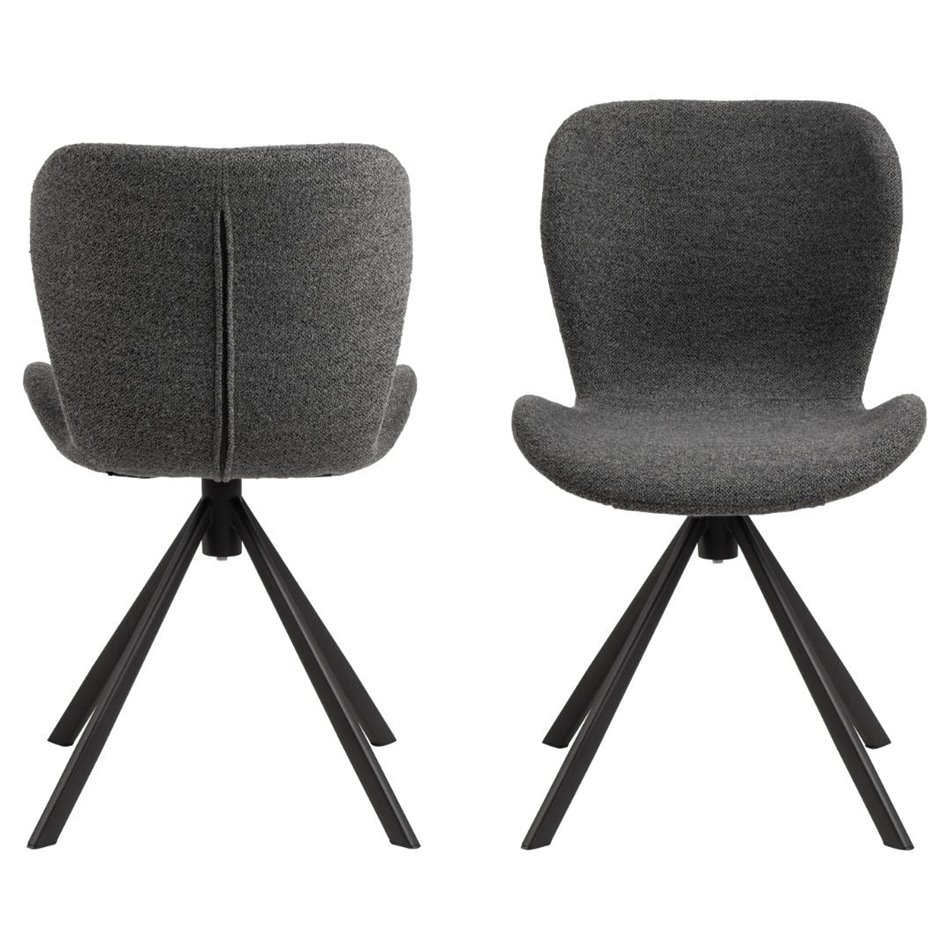 Обеденный стул Atilde, вращающийся , комплект из 2шт., серый, H81x46.5x53см, высота сиденья 46.5см