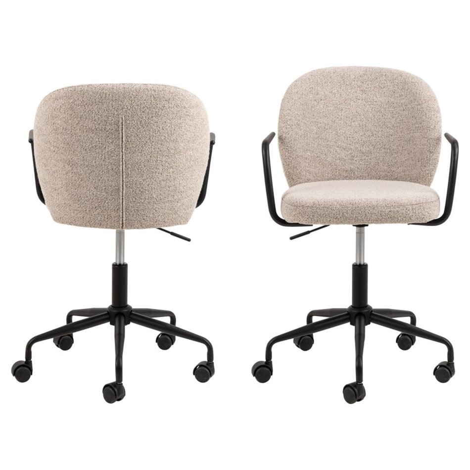 Office chair Atricia, beige, H93.5x59x50cm, seat height 45-55cm