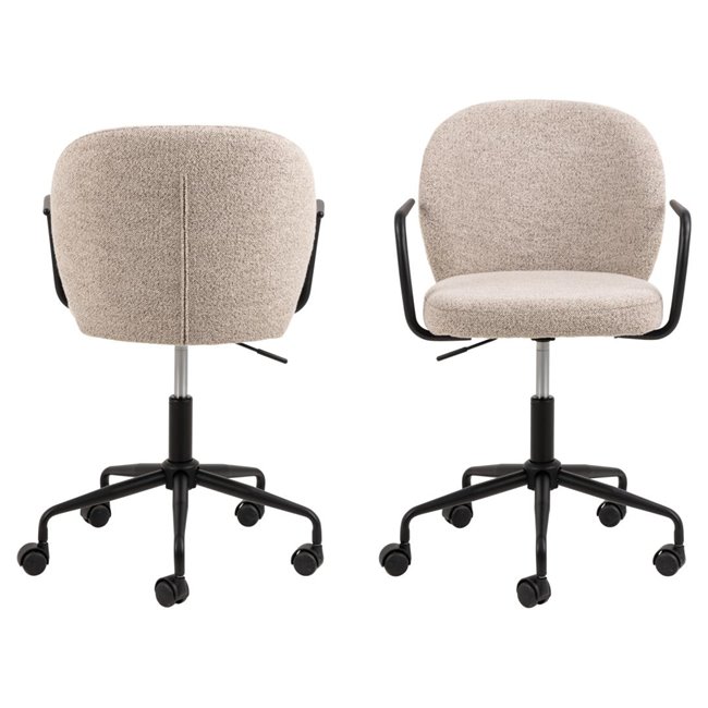 Office chair Atricia, beige, H93.5x59x50cm, seat height 45-55cm