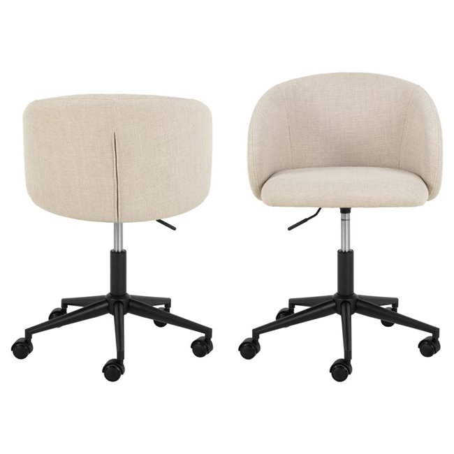 Office chair Aleanor, beige, H83x56x57cm, seat height 47.5-56cm