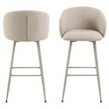 Bar chair Aleanor, set of 2 pcs, beige, H105x54x52cm, seat height 78-78cm