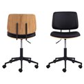 Office chair Aven, black/natural color, H91x48.5x54cm, seat height 46-58cm
