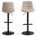 Bar chair Aisa, set of 2 pcs, beige, H95x47x52.5cm, seat height 65-86cm