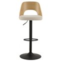 Bar chair Alucy, set of 2 pcs, beige/natural color, H113x47x50.5cm, seat height 62-84cm
