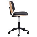 Office chair Aven, black/natural color, H91x48.5x54cm, seat height 46-58cm