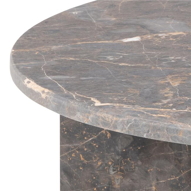 Coffee table Avega, grey marble, H42xD90cm 