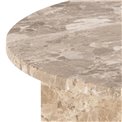 Coffee table Avega, beige marble, H42xD90cm 