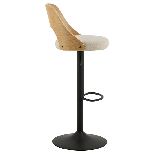 Bar chair Alucy, set of 2 pcs, beige/natural color, H113x47x50.5cm, seat height 62-84cm