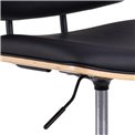 Office chair Aven, black/natural color, H91x48.5x54cm, seat height 46-58cm