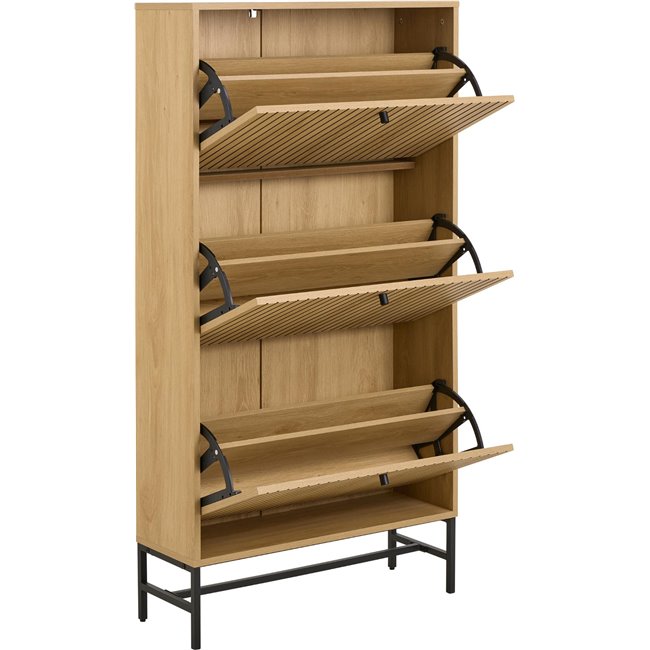Shoe rack Albany, natural color, H140x72x25cm 