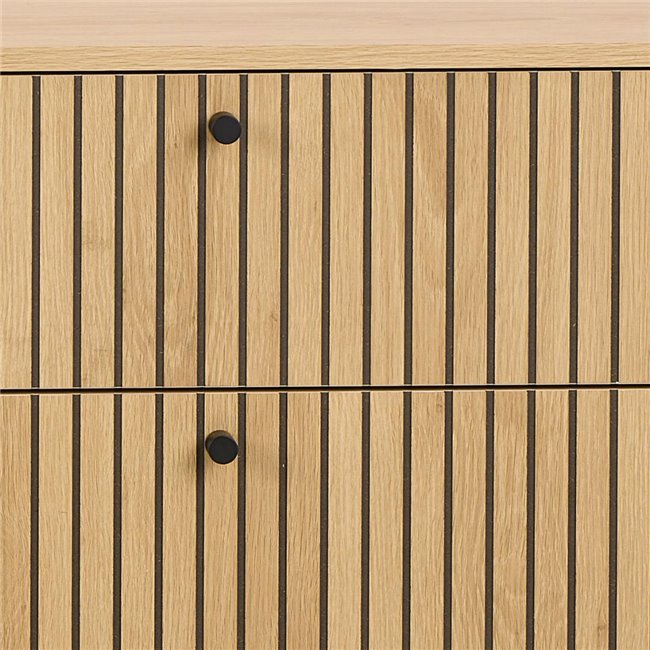 Chest of drawers Albany, natural color, H80x158x40cm 