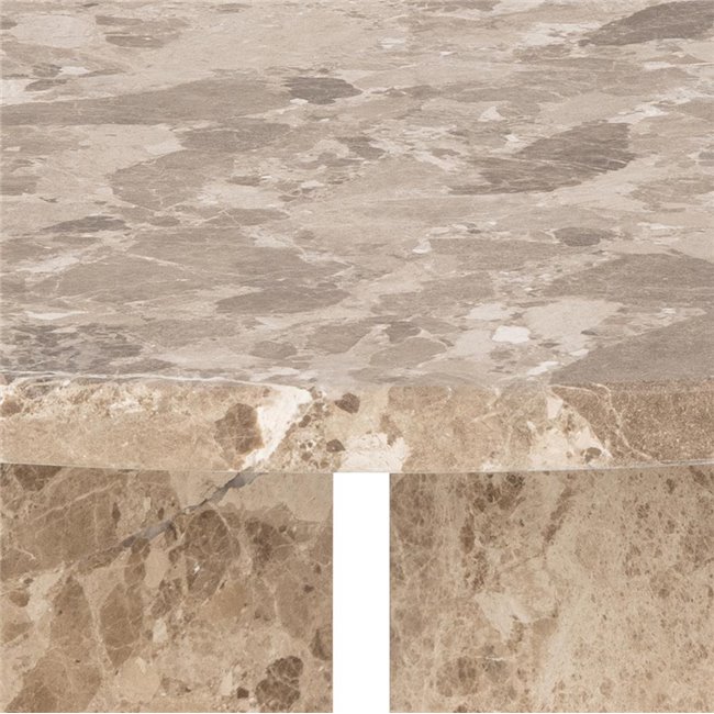 Coffee table Avega, beige marble, H42xD90cm 