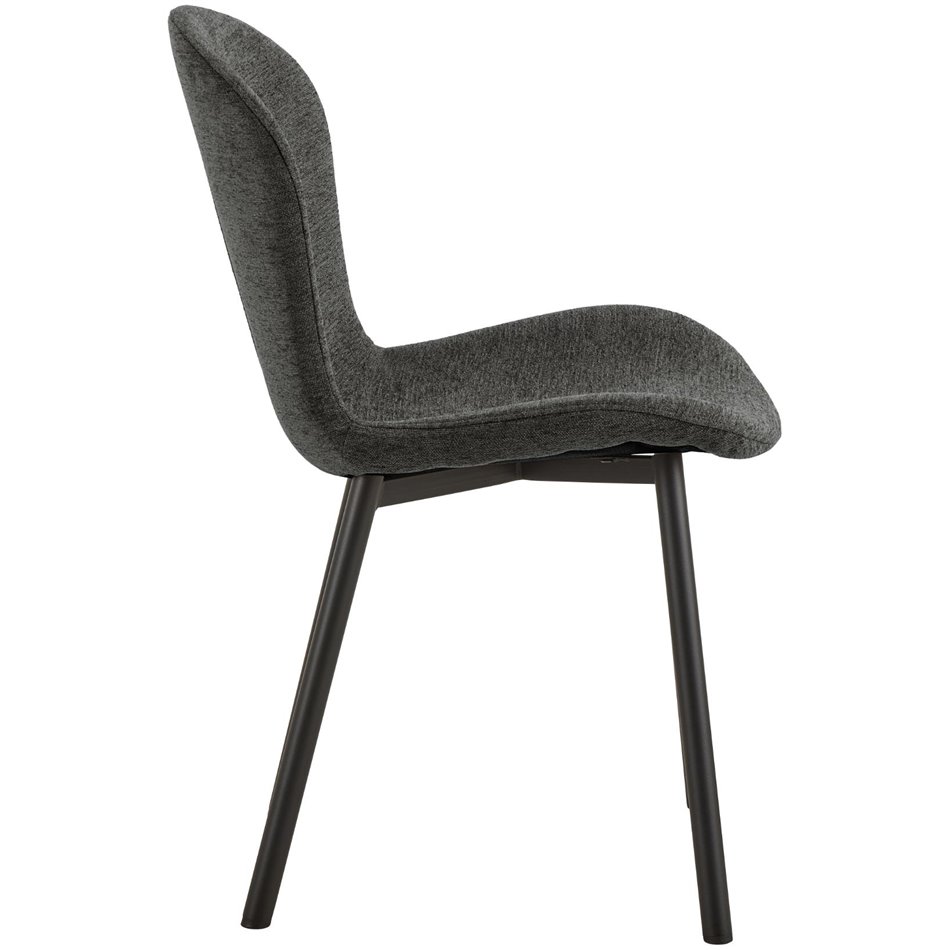 Dining chair Asra, set of 2 pcs, dark grey, H86x50x58cm, seat height 47cm