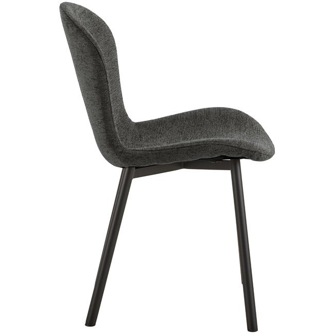 Dining chair Asra, set of 2 pcs, dark grey, H86x50x58cm, seat height 47cm