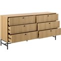 Chest of drawers Albany, natural color, H80x158x40cm 