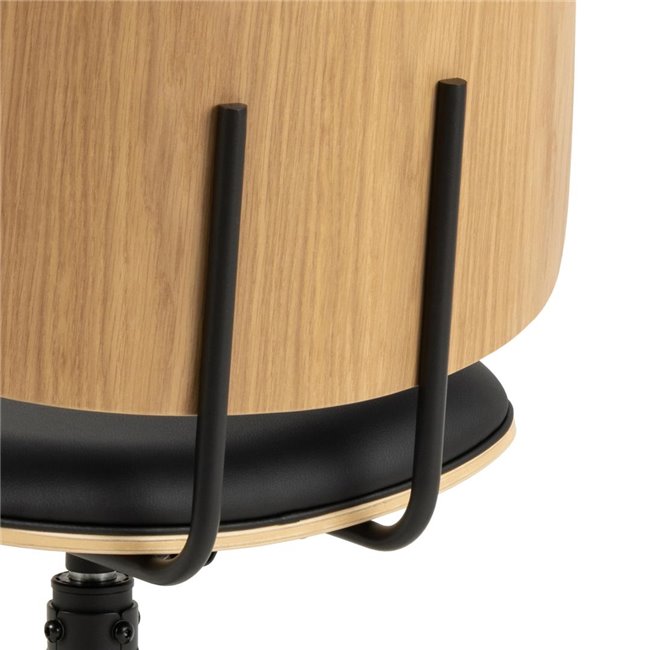 Dining chair Aven, set of 2 pcs, black/natural color, H81x48.5x53cm, seat height 49.5cm