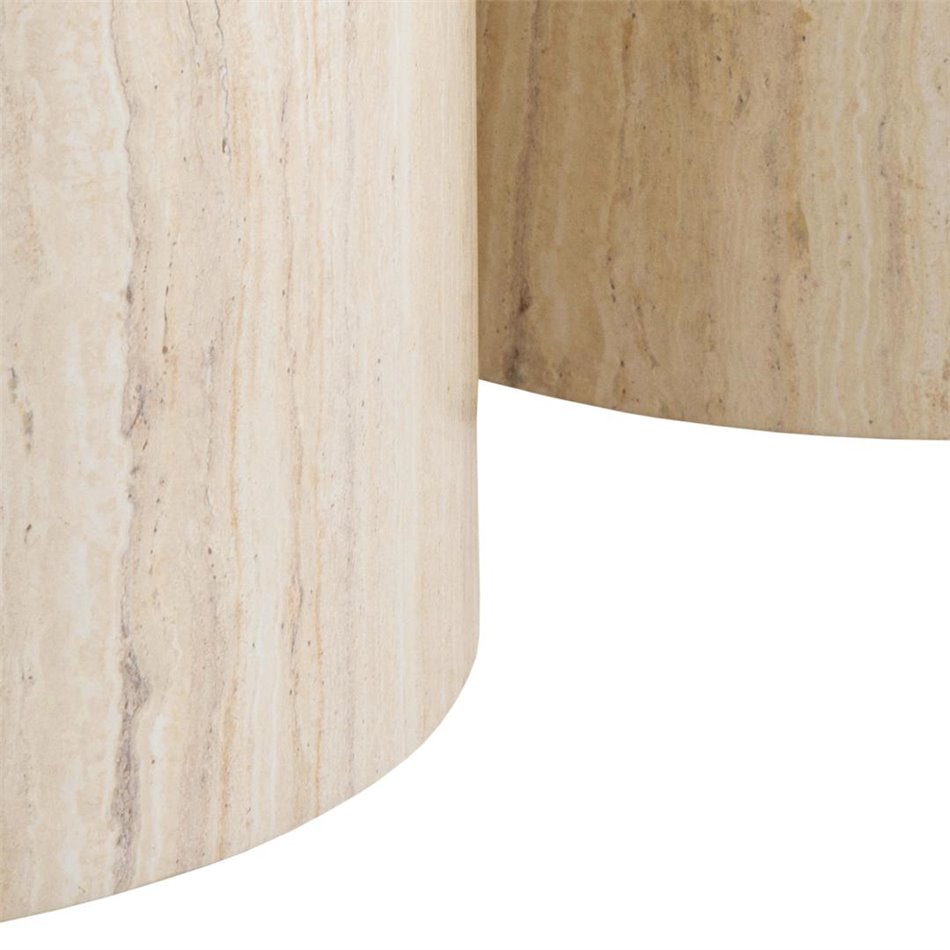 Coffee table set Aice, beige, H40xD58cm 