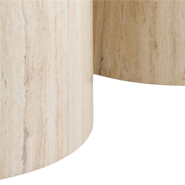 Coffee table set Aice, beige, H40xD58cm 