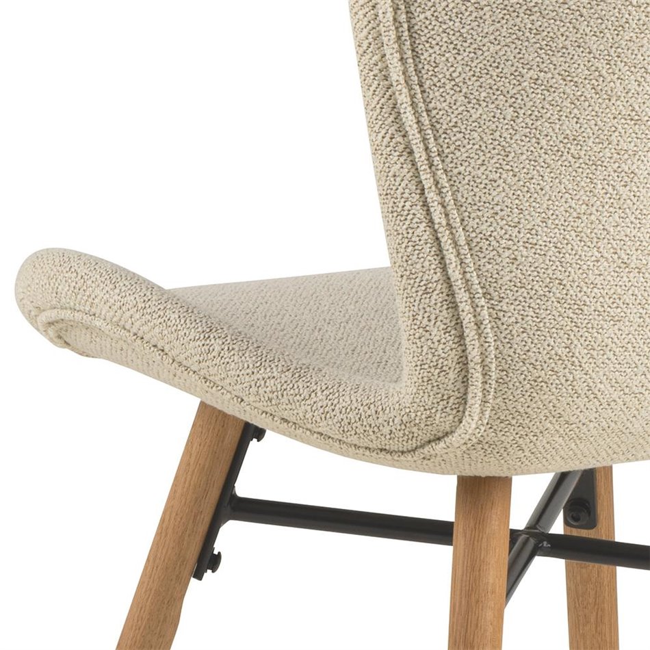 Dining chair Atilde, set of 2 pcs, beige, H82.5x47x53cm, seat height 46.5cm