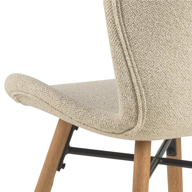 Dining chair Atilde, set of 2 pcs, beige, H82.5x47x53cm, seat height 46.5cm